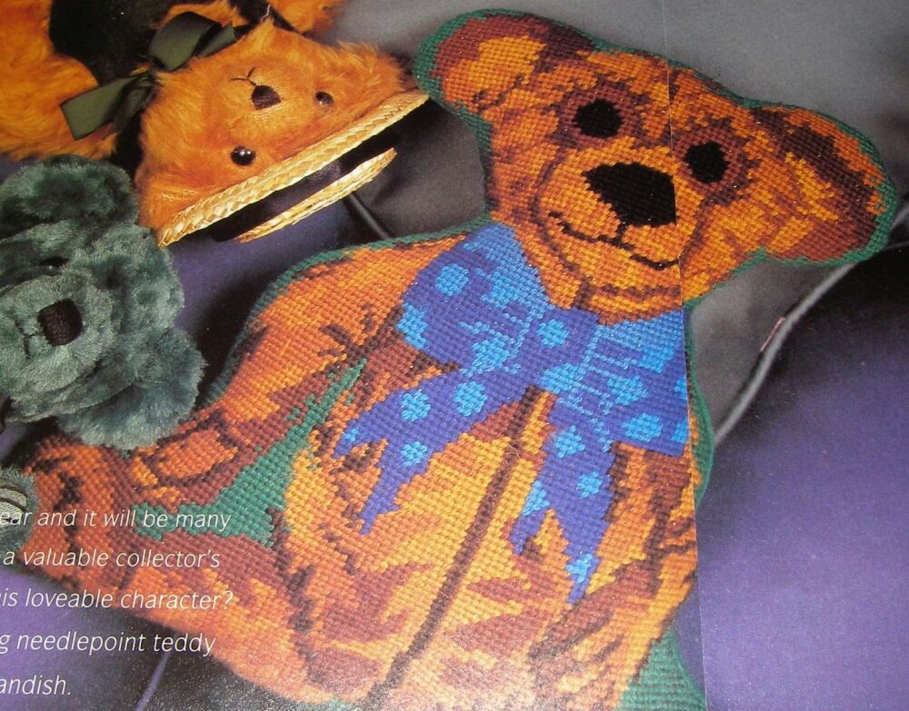 Shaped Teddy Bear Needlepoint Cushion ~ Pattern