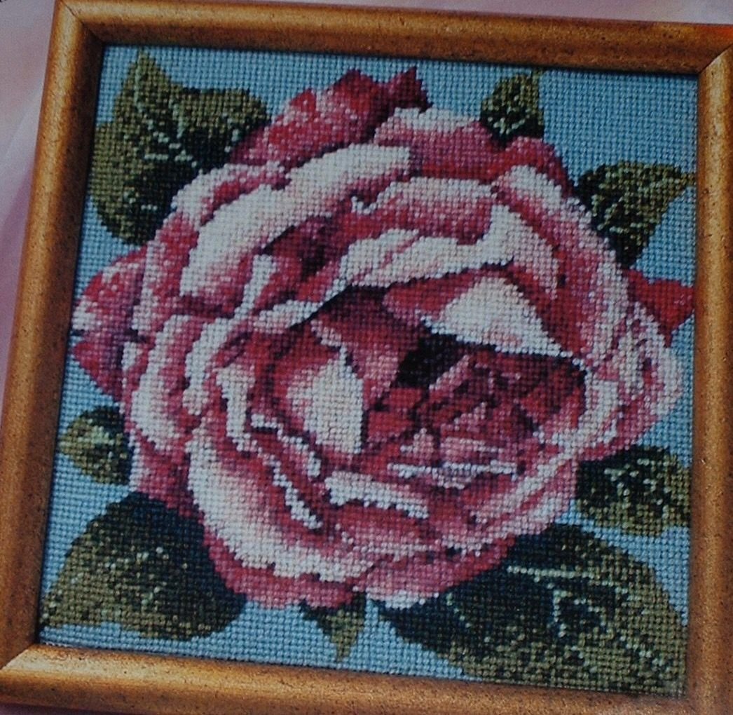 English Rose in Bloom ~ Needlepoint Pattern