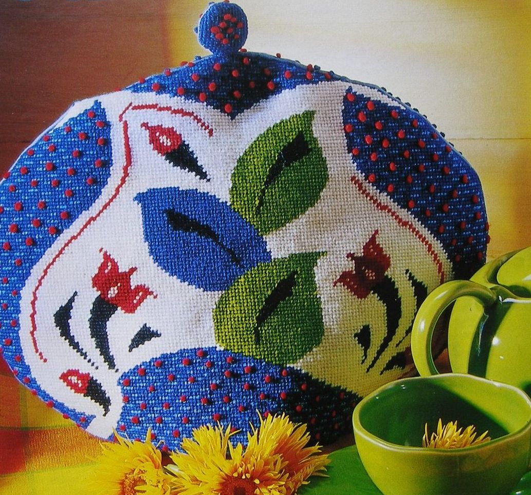 Bright Floral Tea Cosy ~ Needlepoint Pattern