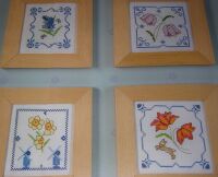 FOUR Delft Style Florals ~ Cross Stitch Charts