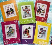 Penguin and Snowmen Christmas Cards ~ Six Cross Stitch Charts