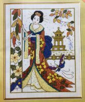 Oriental Geisha Lady ~ Cross Stitch Chart