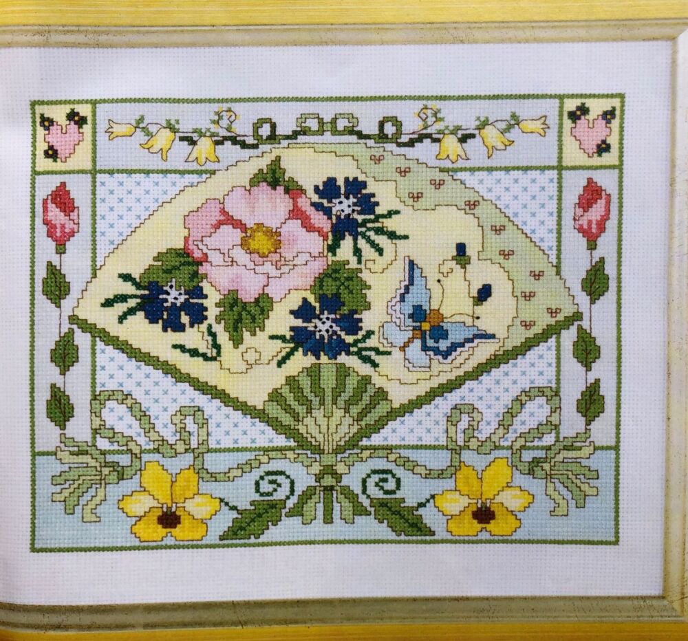 Floral Summer Fan ~ Cross Stitch Chart