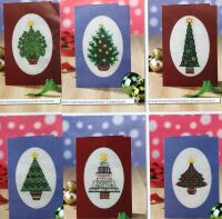 Six Christmas Tree Cards ~ Cross Stitch Charts