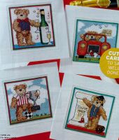 Teddy Bear Celebration Cards ~ Four Cross Stitch Charts