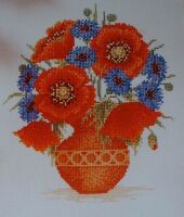 Late Summer Poppies & Cornflowers ~ Cross Stitch Chart