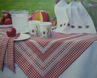 Gingham & Ladybird Table Linen ~ Four Cross Stitch Charts