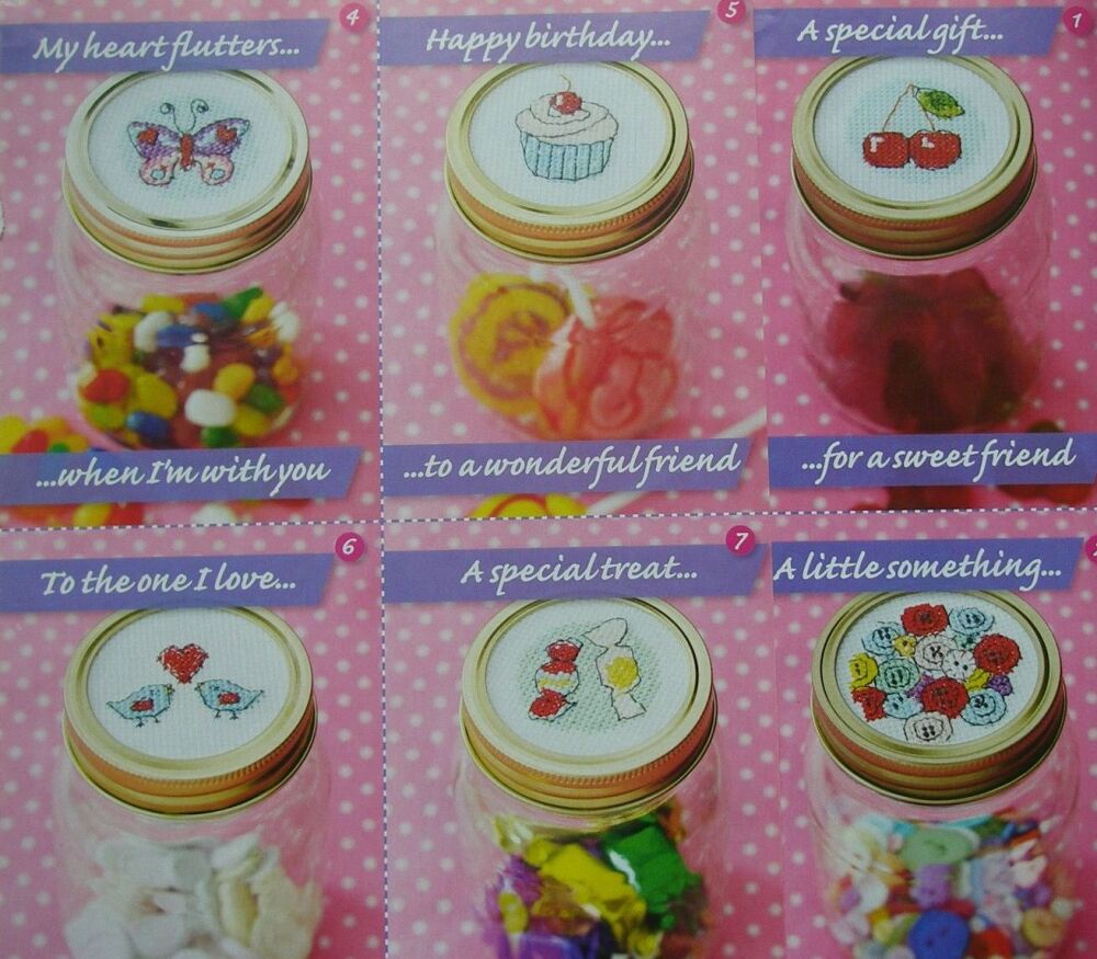 Mason Jar Toppers ~ Seven Cross Stitch Charts