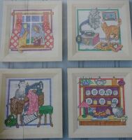 Kitty Cat About the House ~ Four Cross Stitch Charts