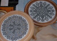 Intricate Snowflake Circles ~ Two Blackwork Embroidery Patterns