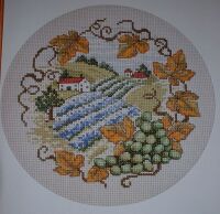 French Vineyard Scene & Wine Bottle Labels ~ Cross Stitch Charts
