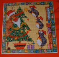 Rudolph and Penguins  ~ Cross Stitch Chart