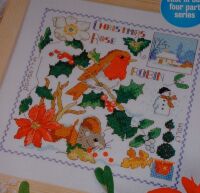 Red Robin Christmas Sampler  ~ Cross Stitch Chart