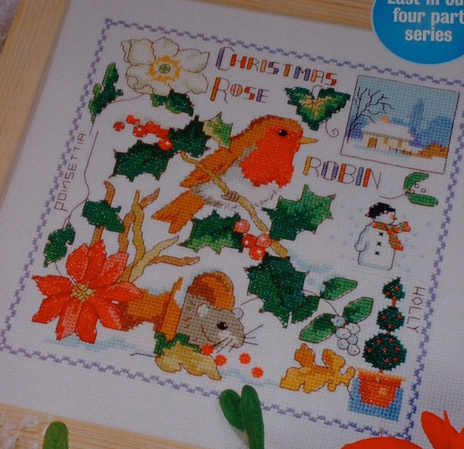 Red Robin Christmas Sampler  ~ Cross Stitch Chart