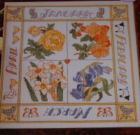 January To April Floral Season Sampler ~ Cross Stitch Chart