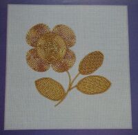 Burden Stitch & Italian Shading Goldwork Flower ~ Embroidery Pattern