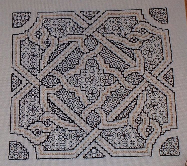 Elizabethan Knot Garden ~ Blackwork Embroidery Pattern