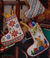 Three Mini Christmas Stocking Decorations ~ Cross Stitch Charts