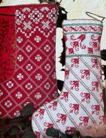 Hardanger and Lagartera Christmas Stockings ~ Two Embroidery Patterns