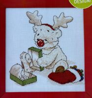Lickle Ted Opening Christmas Presents ~ Cross Stitch Chart