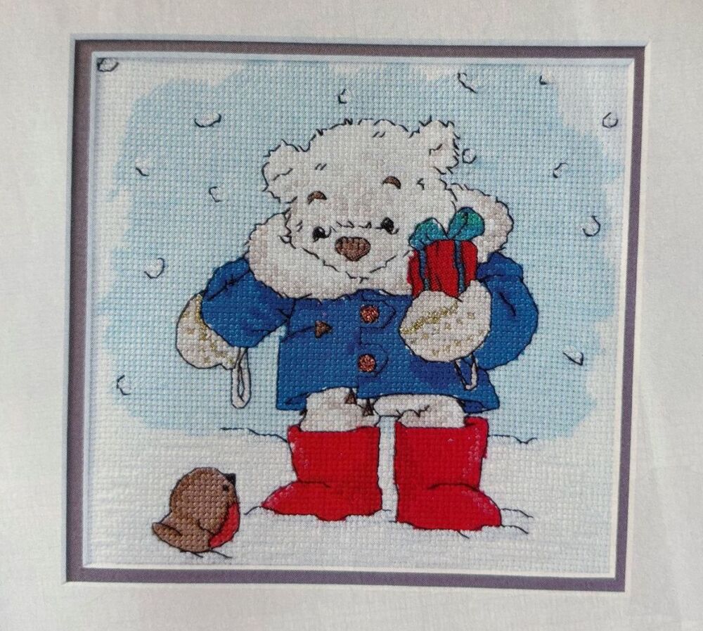 Lickle Ted in the Snow with Robin ~ Cross Stitch Chart