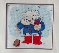 Lickle Ted in the Snow with Robin ~ Cross Stitch Chart