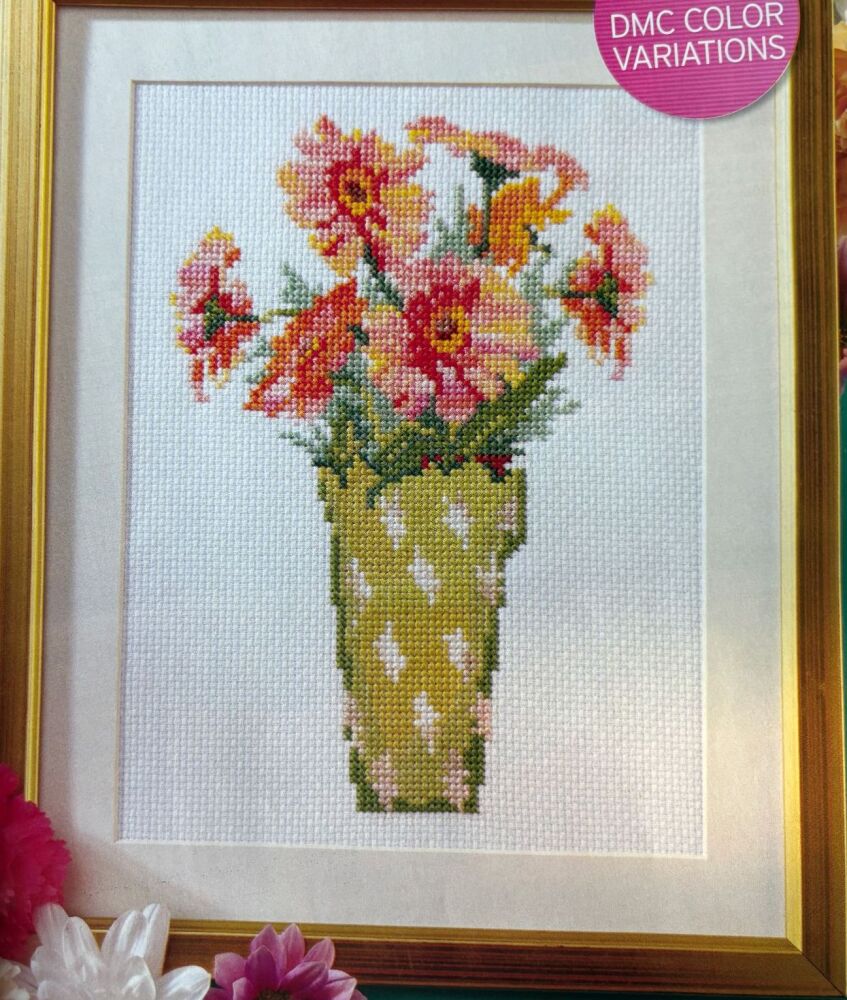 Vase of Blooming Flowers ~ Cross Stitch Chart