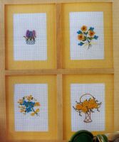 Miniature Floral Ribbon Cards ~ Four Ribbonwork Embroidery Patterns
