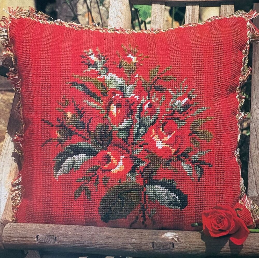 A Garland of Roses Cushion ~ Needlepoint Pattern