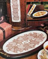 Autumn Leaves Tray and Bellpull ~ Two Blackwork Patterns