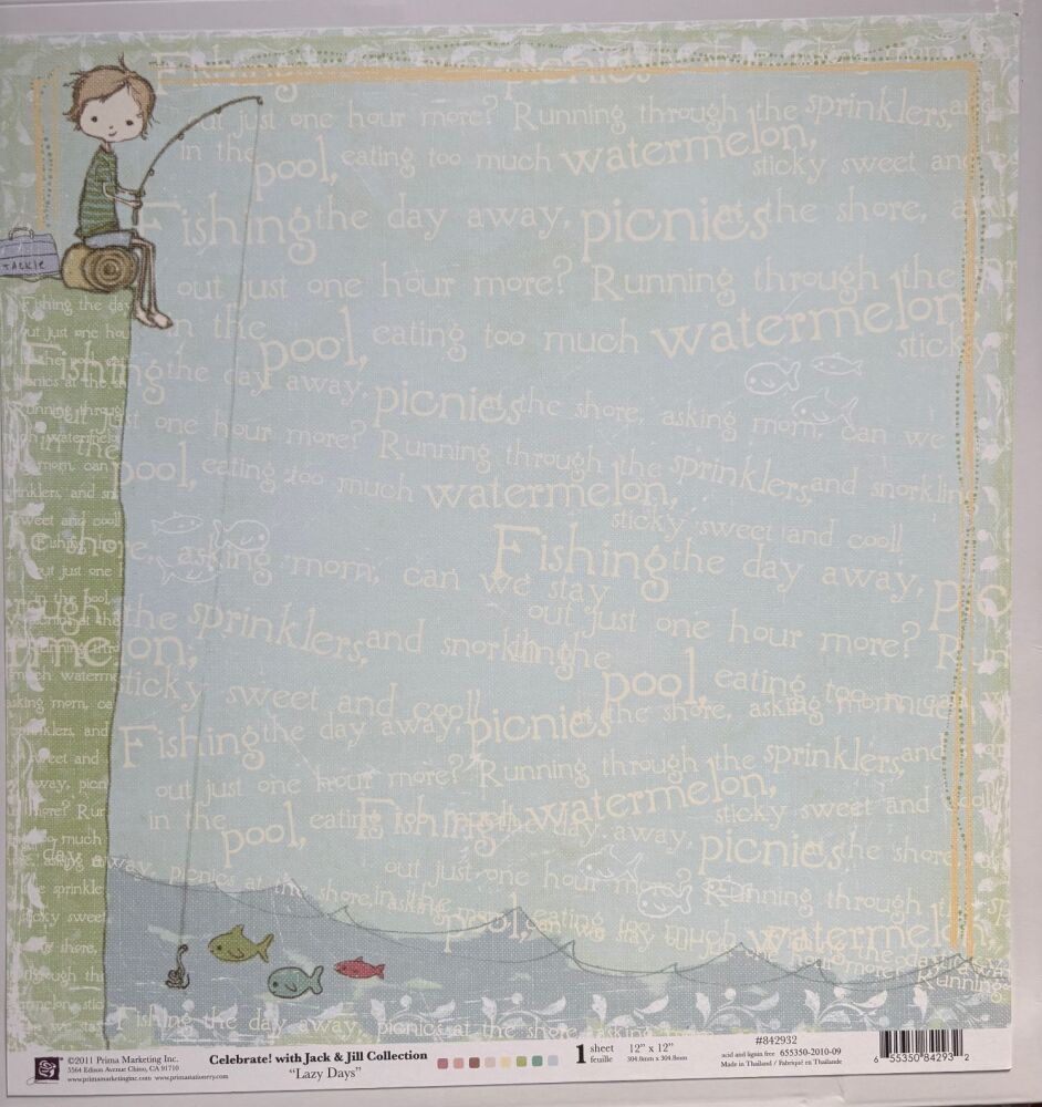 Prima Marketing ~ Celebrate! with Jack & Jill Collection ~ Lazy Days