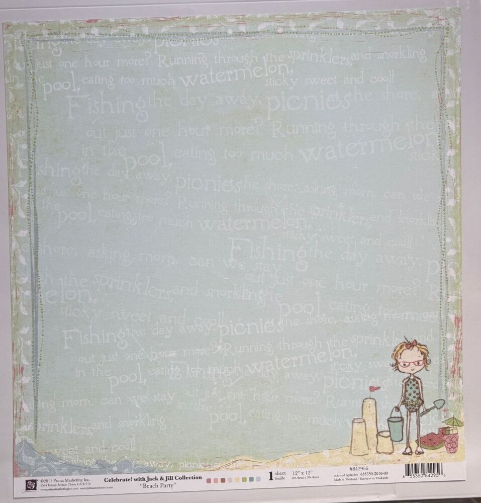 Prima Marketing ~ Celebrate! with Jack & Jill Collection ~ Beach Party