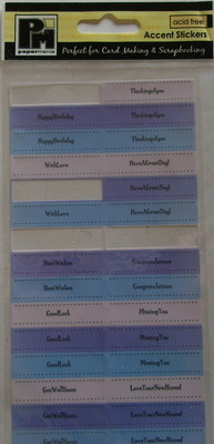 Papermania: Blue & Lilac Sentiments ~ 31 Accent Stickers