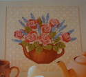 Teapot With Lavender & Roses ~ Needlepoint Chart
