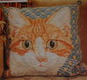 Ginger & White Cat Cushion ~ Needlepoint Pattern
