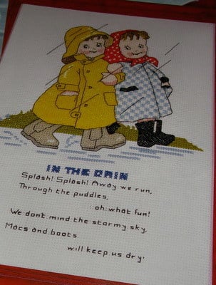 Mabel Lucie Attwell: In the Rain ~ Cross Stitch Chart