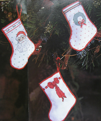 Mini Christmas Tree Stockings ~ Cross Stitch Charts 