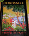 Vintage 1930's Cornwall by Train Travel Poster ~ Cross Stitch Chart