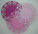 3 Die Cut Doilies Arches Pink 6 inches