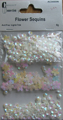 Colour Connection ~ Flower Sequins Pearlised Ivory