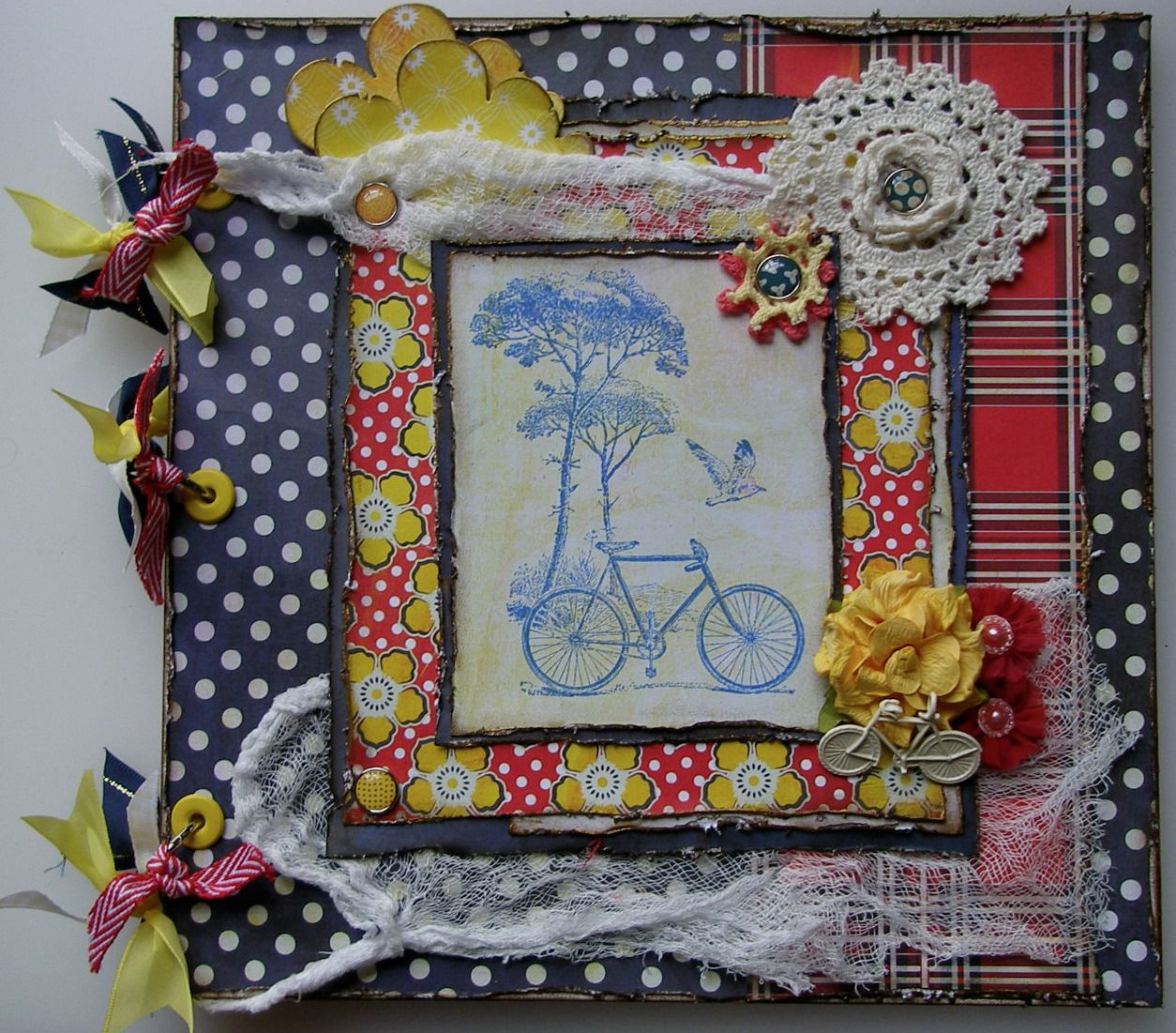 *bicycles*OOAK Handmade Cycling Olympics/Holiday Scrapbook Photo Album