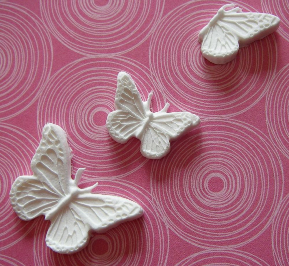 Martha Stewart Decorative Three Butterflies Paper Clay Embellsihments