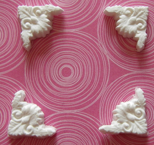 Martha Stewart Four Small Decorative Photo Corners Paper Clay Embellishment