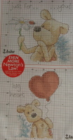 Newton's Law Bear: Just For ... You! and Big heart ~ Two Cross Stitch Chart