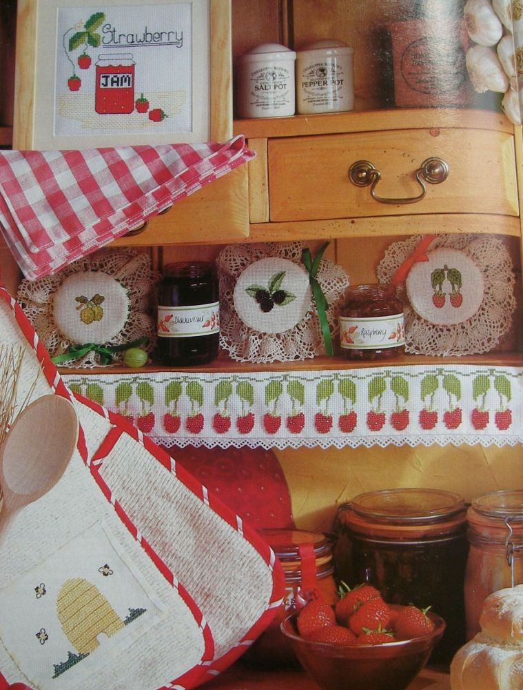 Fruits & Honey: Jam Jar Laceys & Kitchen ~ Samplers Cross Stitch Charts