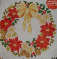Christmas Garland of Flowers ~ Cross Stitch Chart