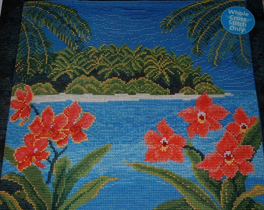 Tropical Paradise Island ~ Cross Stitch Chart 