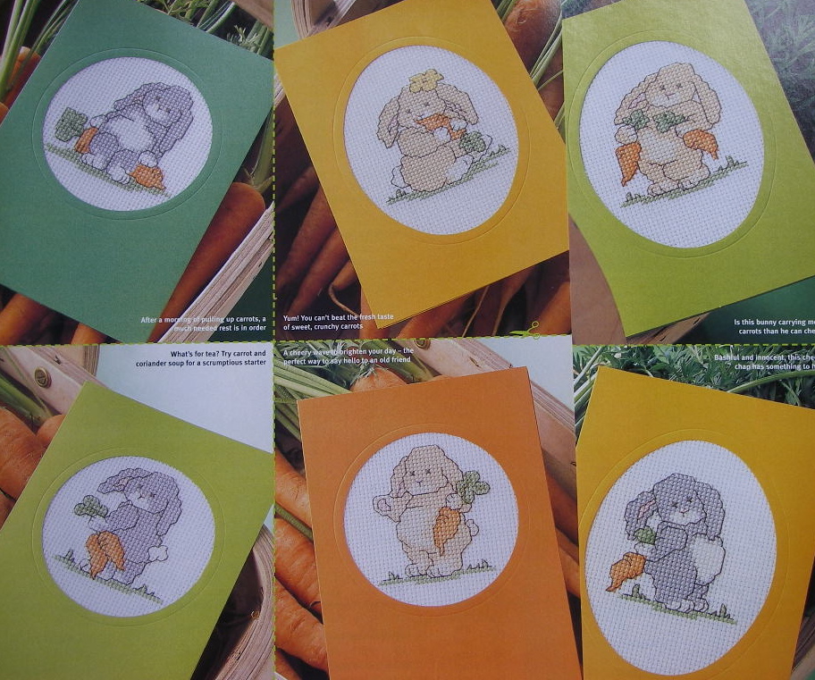 7 Bunny Rabbit Cards ~ Cross Stitch Charts