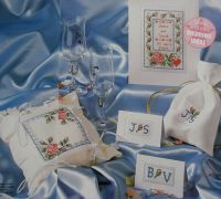 Roses Wedding Card, Ring Pillow, Place Card, Favor Bag ~ Cross Stitch Charts