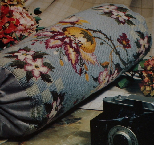 Floral Antique Bolster Cushion ~ Needlepoint OR Cross Stitch Chart